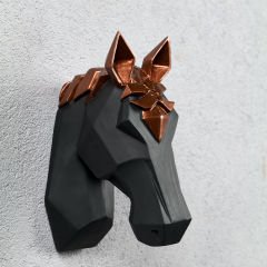 Kübik At Başı Duvar Dekoru